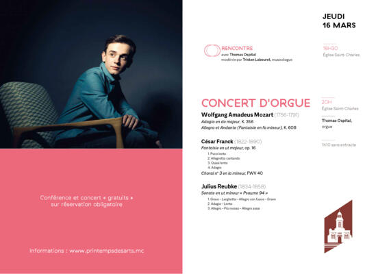 Concert d'Orgue Festival du Printemps des Arts